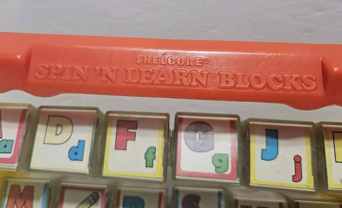 Shelcore Spin 'N Learn Blocks ABC 123 Toy 1987 Spinning Alphabet