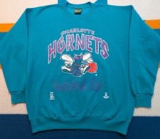 Vintage Charlotte Hornets Sweatshirt Made in USA Crewneck Pullover Nutmeg XL