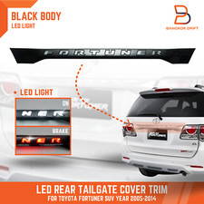 Led Rear Tailgate Light Black Cover Trim For Toyota Fortuner 2005-2014 Suv