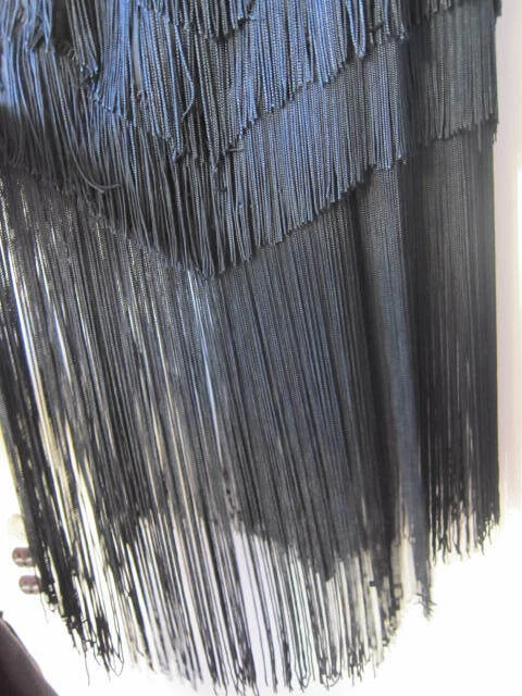 Vintage Party Dress Dovizia  Black FLAPPER  Tiered Fringe Drop Shoulder Sz 10 - Image 4 of 4