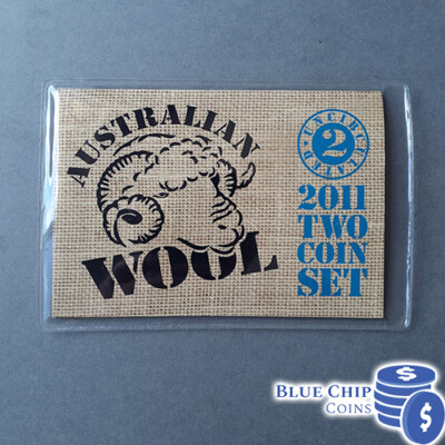 2011 UNC AUSTRALIAN WOOL 2 COIN SET