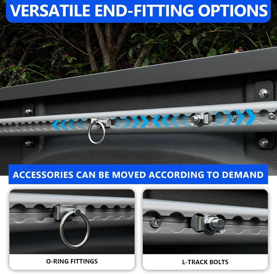 For 2019-2025 Dodge RAM 1500 Truck Bed Rail System 5.7FT Side Rails Tie Down - Imagem 4 de 4