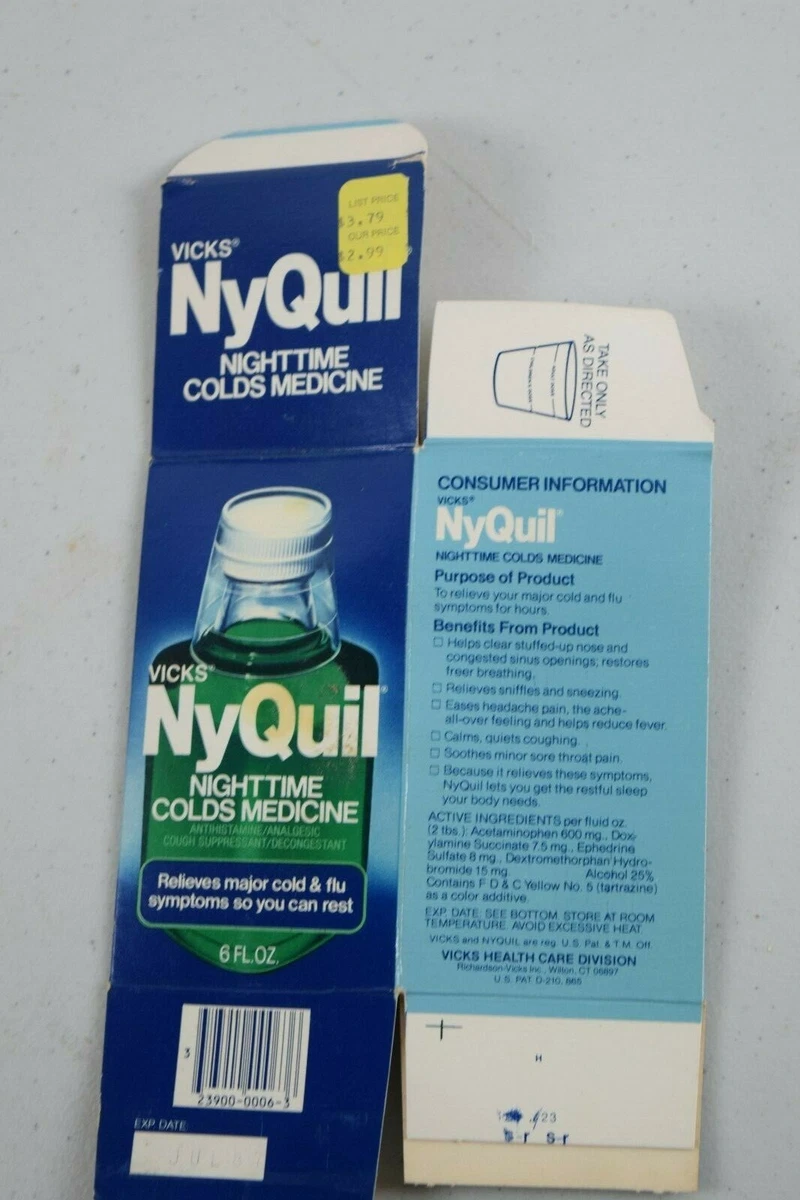 Vintage NyQuil advertising box. Empty for glass 6oz bottle. | eBay