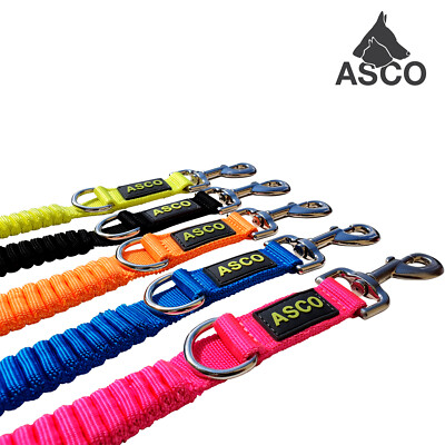 ASCO Hundeleine mit Ruckdämpfer, verstellbare Neon Leine für Hunde in 4 Längen