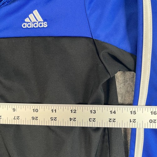 Adidas Boy's Polyester Full Zip Jacket - Size 7 -Blue/Black - Picture 2 of 6