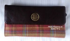 NEW Longaberger LARGE WALLET in TOBOSCO PLAID Brown Faux- Billfold FREE SHIP