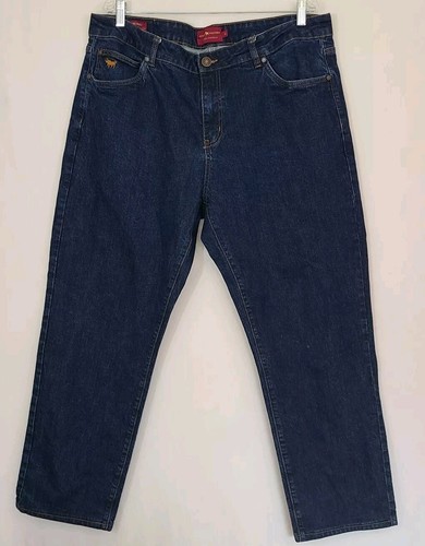 Ringers Western Jeans Mens Size 42 Blue Dark Wash Denim Burke Tapered Leg