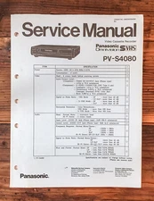 Panasonic PV-S4080 VCR / Video Cassette  Service Manual *Original*