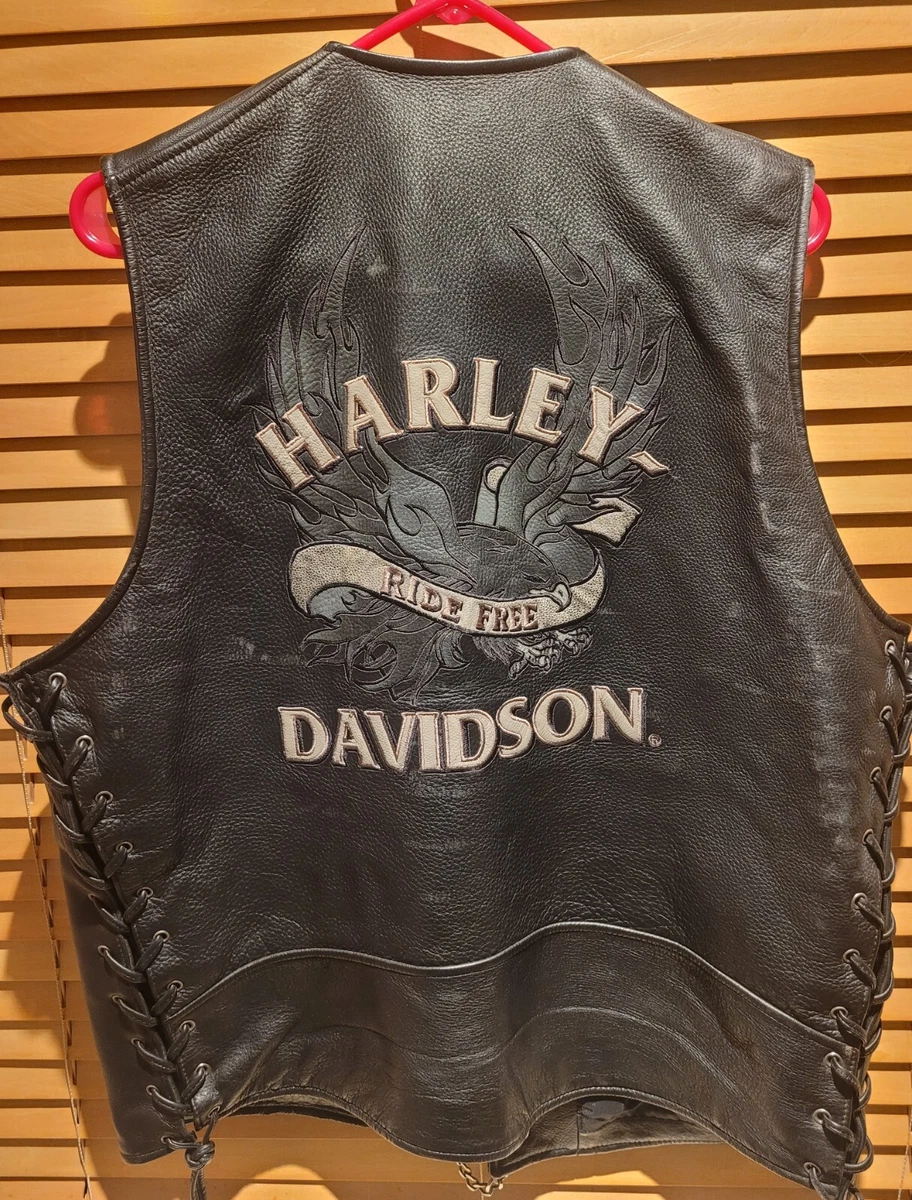 Genuine vintage Harley Davidson leather vest eBay