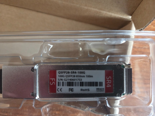 FS-Optical Transceiver Module 100GB-SR4 QSFP28 850mm 100m DOM MTP MMF, Brand New - Photo 5/6