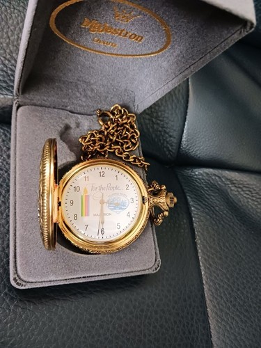 Majestron quartz pocket watch Mens, Eagle, For The People - Picture 2 of 15