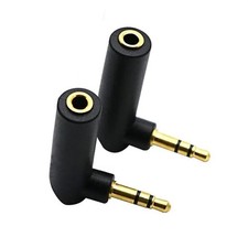3.5mm Male to Female Right Angle Audio Connector 90 Degree Stereo Plug 2 Pack