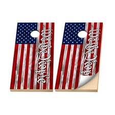 Premium Cornhole Vinyl Wraps - 3M Decal - Patriotic We The People American Flag
