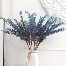 3pc FuleHouzz Artificial Eucalyptus Leaves Spray, Blue