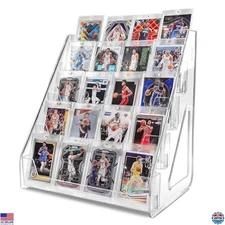 Premium 5-Tier Vertical Trading Card Display Stand for Baseball & Basketball