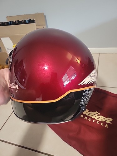 Indian Retro Motorcycle Helmet Size MEDIUM 57-58CM USED - Foto 5 di 11