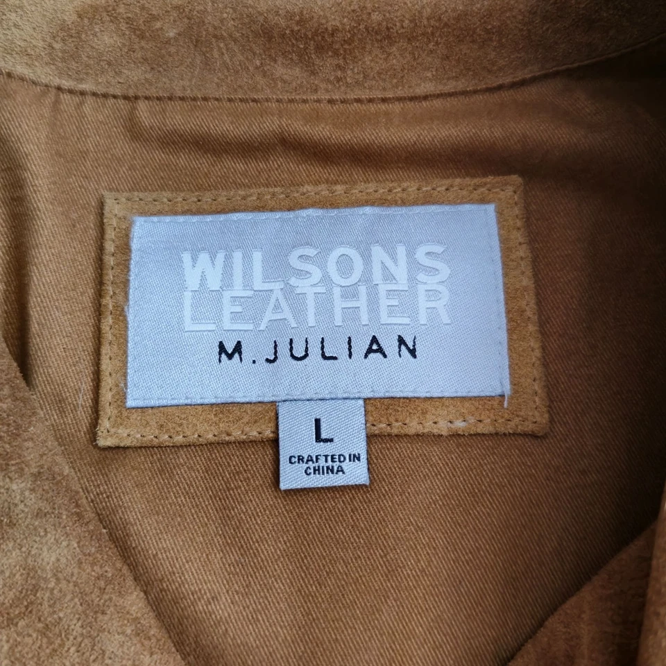 De Colección Wilsons Cuero M Julian Hombres Cachemira Gamuza Camisa Chaqueta Pantalones Conjunto L/36 Marrón Foto 4 de 4