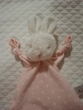 P Bunnies By The Bay Blossom Knotty Friend Pink Polka Dot Knotted Lovey Plush