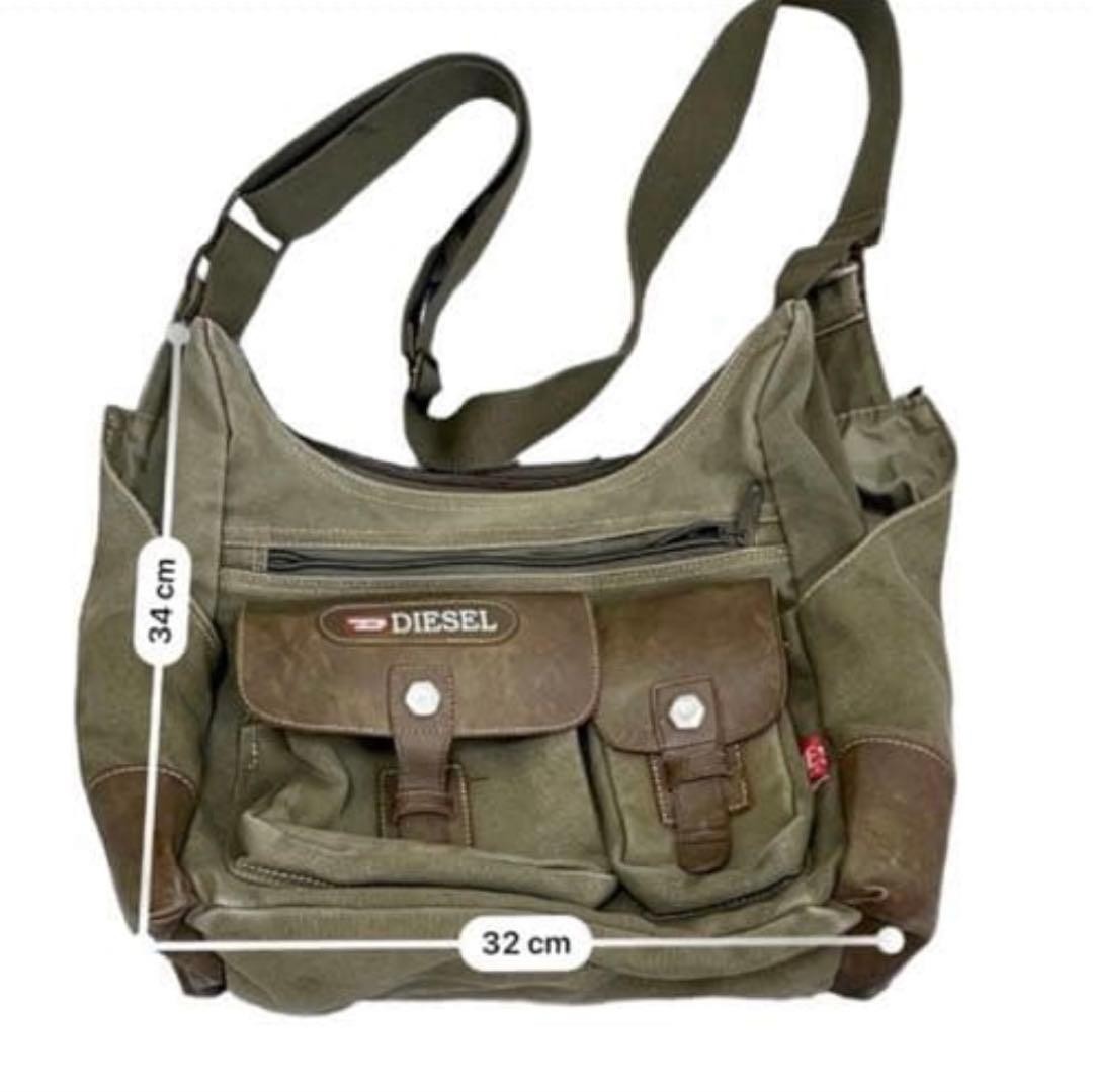 Diesel Military Shoulder Bag Vintage Dark Green Womens Auth From Japan RIN thumbnail 13