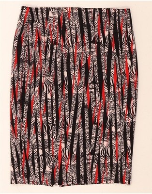 BIMBA Y LOLA Damen Bleistiftrock Abstraktes Muster EU 42 Large W34 Schwarz AS02