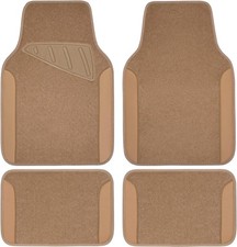 CAR PASS Beige Leather  Waterproof Car Carpet Floor Mats, Universal Car Mats Fi