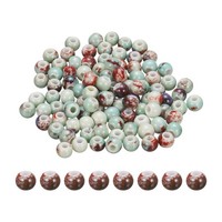 100Pcs 6Mm Runde Keramikperlen, Dunkelbraun FüR Diy Schmuck