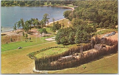 Huron Village Vintage Postkarte Ontario Kanada Midland künstlerisch