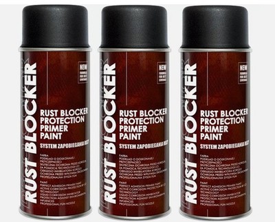 3x 400 ml Rust Blocker 4in1 Metallschutzlack Rost Schutz schwarz matt Rostschutz