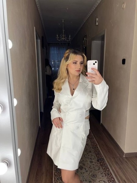 Women Dress White 38 #9I6L