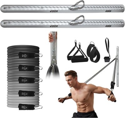 Heavy Duty Resistance Band Wall Mount System with Aluminium Bracket & Bands