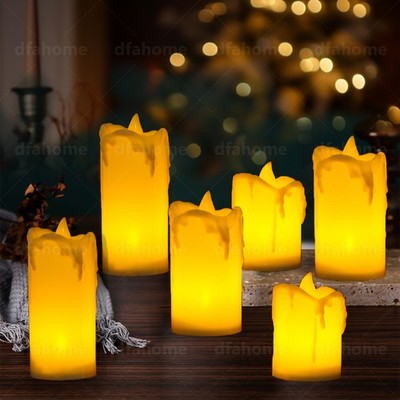 6er Set Flammenlos LED Kerzen mit Realistischem Schmelzwachs-Effekt Warmweiß