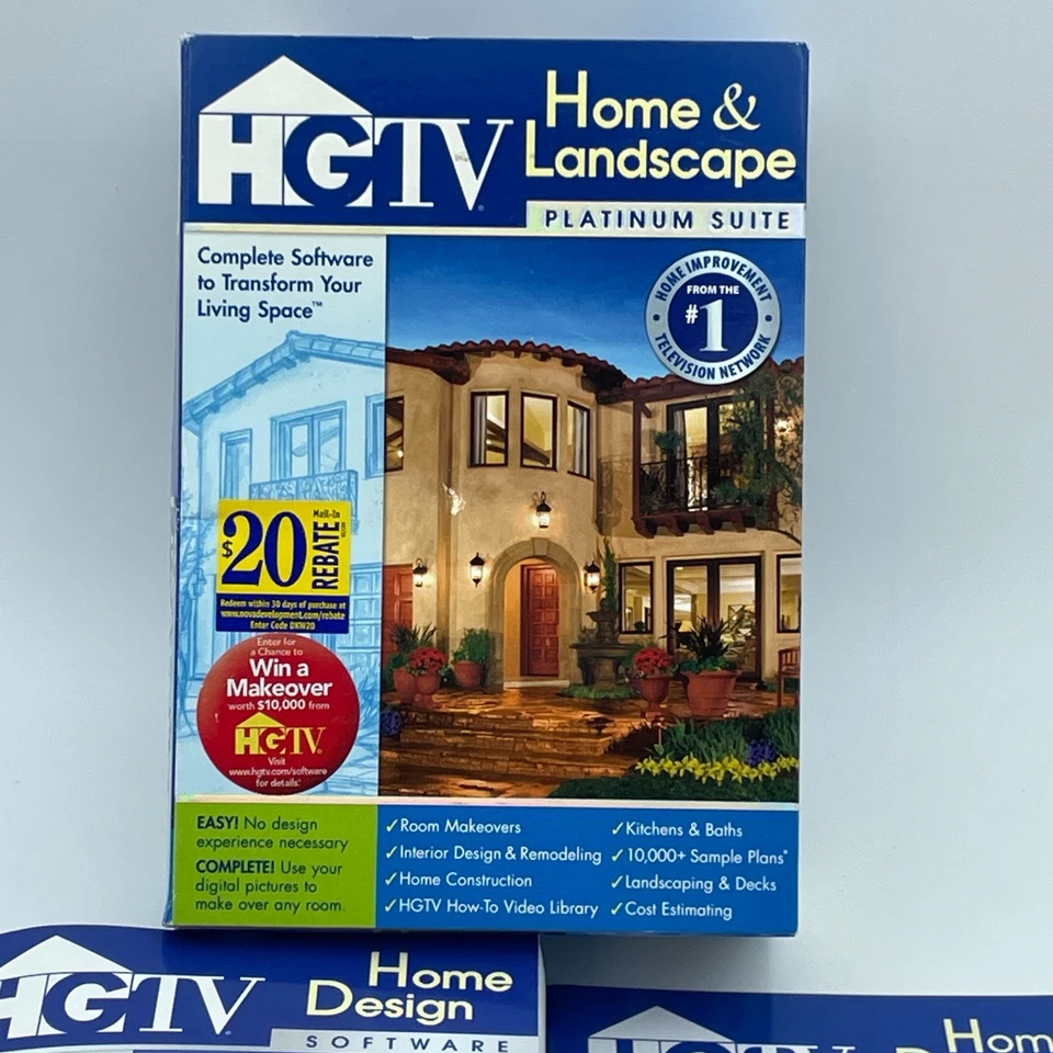 HGTV Hogar y Paisaje Platino Suite Software 2 Discos Caja Manuales Juego Completo Foto 2 de 4