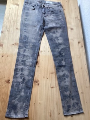 Damenhose H&M Skinny Low Warst Grau/Beige Gr. 26x32