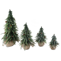 4Er Set TannenbäUme Mit Zapfen Und Schnee H. 20Cm 26Cm 33Cm 50Cm Formano W25