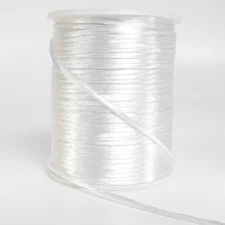 2 mm x 330 Feet Satin Nylon Cord, Silky Smooth String for White, White 