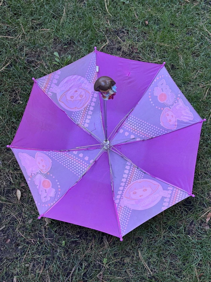 Guarda-chuva rosa infantil Dora The Explorer anos 2000 funciona! Guarda-chuva infantil  - Imagem 3 de 4