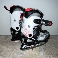 Bladerunner Phaser Adjustable Youth Ice Skates 11-1 US Black White Red