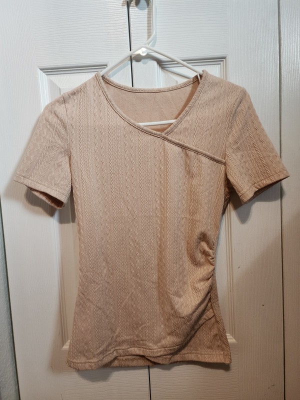 Women's Tan Ribbed Shirt Size Small
