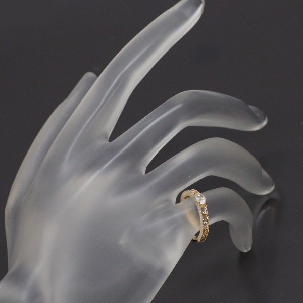 K10YG Moonstone Diamond Pinky Ring - Auth free shipping from Japan- Auth SELBY_J