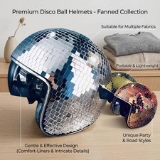 Disco Ball Mirror Helmet Reflective Party Cos...