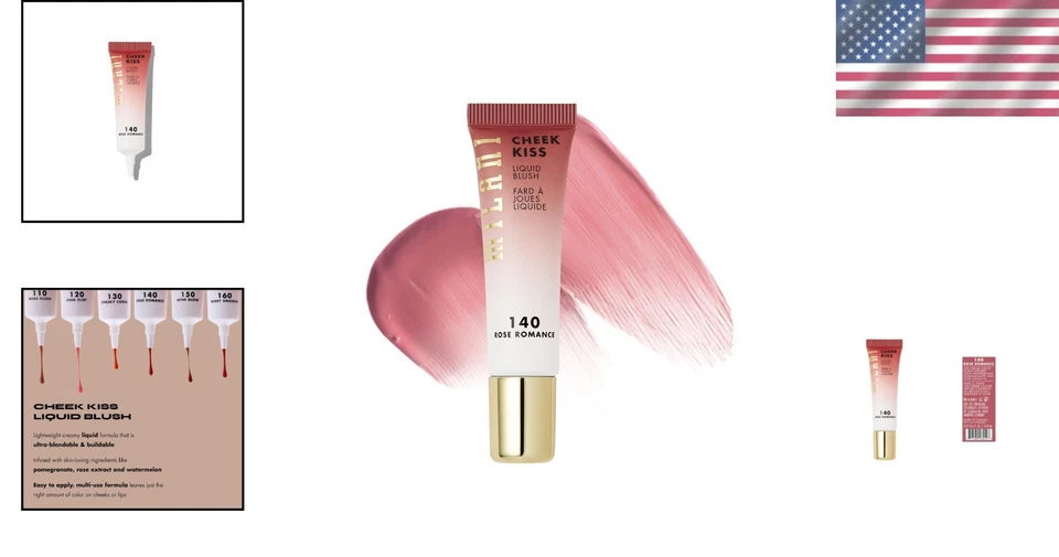 Buildable Cheek Kiss Liquid Blush - Rose Romance, Versatile For Cheeks & Lips - Image 2 of 4