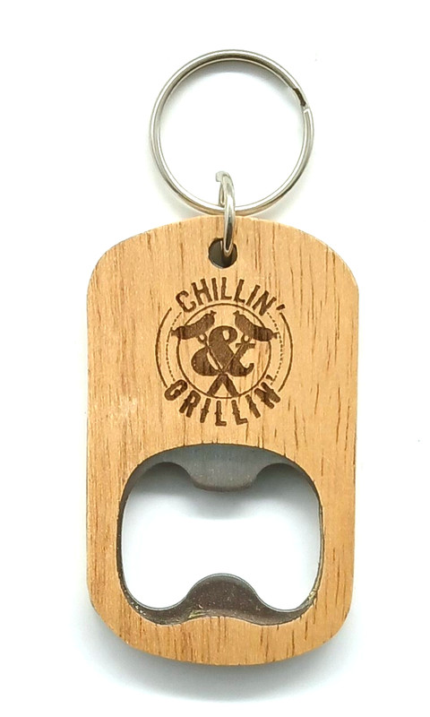 Vintage "Chillin' & Grillin" BBQ Bottle Opener Keyring Keychain