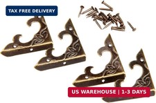 dophee 4Pcs Antique Bronze Metal Box Corner Protectors, 1.18"x1.18"x0.18"