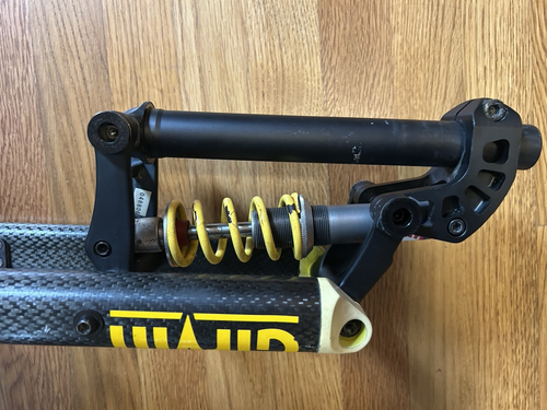 Girvin Vector Elite Carbon Fiber Mountain bike Suspension Fork 1 1/8” RARE 90s - Picture 8 of 14