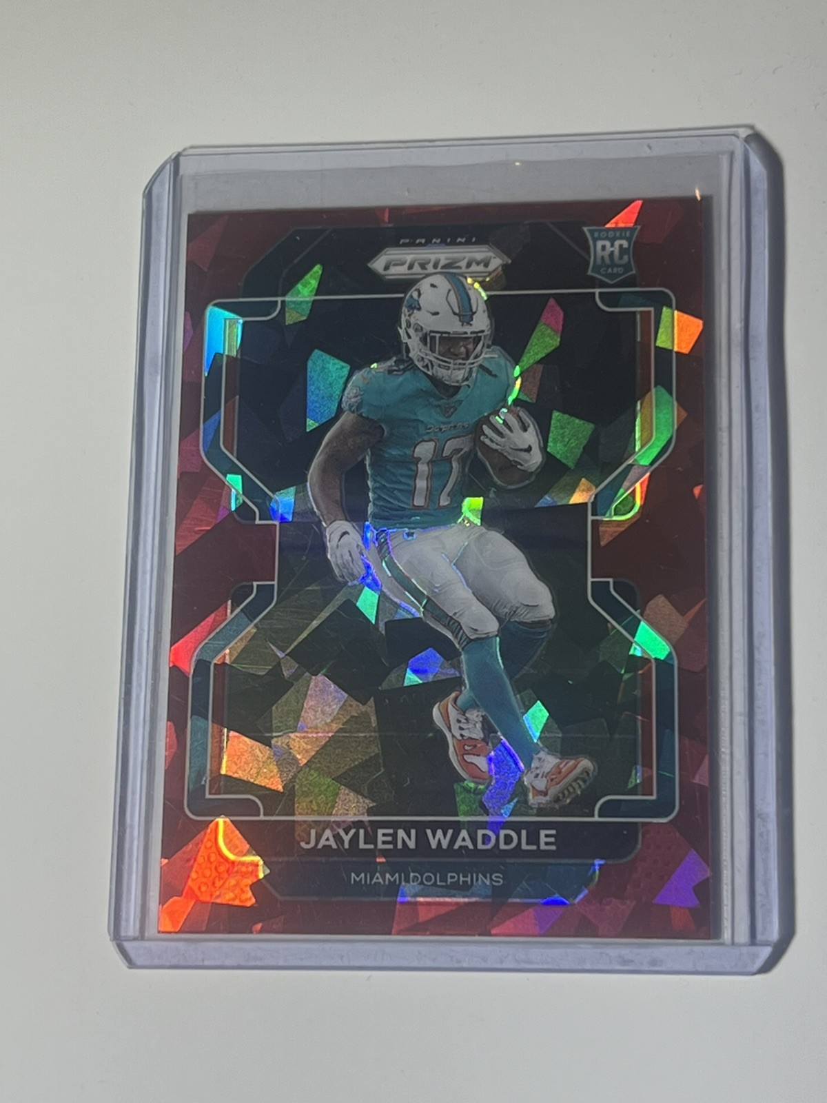 2021 Panini Prizm Football Jaylen Waddle #338 Red Ice RC Football