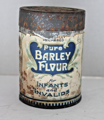 Early 1900s Johnson's Pure Barley Flour Tin Packaging