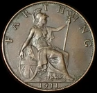 1911 George V Farthing — photo from another recent sale
