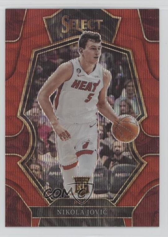 2022-23 Panini Select Premier Level Red Wave Prizm Nikola Jovic #170 Rookie RC