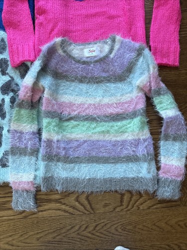 Lot Of 4 Justice Sweaters Size 10 Girls Fuzzy Pullover - Picture 6 of 6