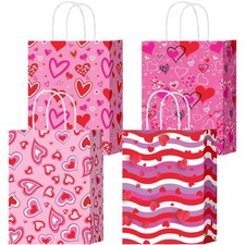 W WINTMING 16 Pcs Mother Day Gift Bags Love Heart Paper Bags with Handles Mot...